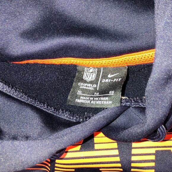 Nike NFL On Field Chicago Bears Dri-FIT Hoodie XL Navy Side Zip Pullover - Picture 4 of 6
